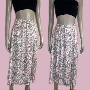 1970s Floral Midi Skirt